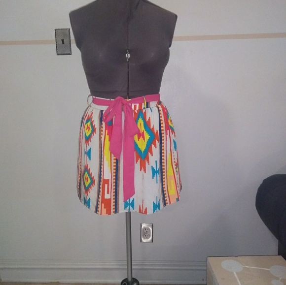 Dillard's Multi-Colored Southwest Print Mini Skirt - Picture 3 of 3